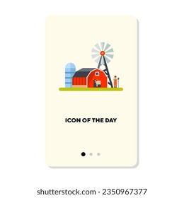 Cow farm flat icon. Cow farm, milk isolated vector. Production and food concept. Vector illustration symbol elements for web design and apps