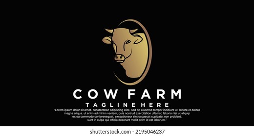 Cow farm icon logo design vector illustration Premium Vector