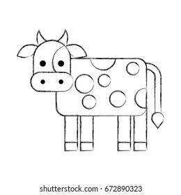 cow farm isolated icon