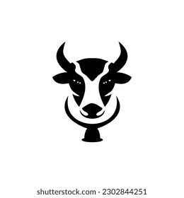 Cow farm livestock business vector logo design
