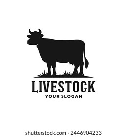 Cow farm livestock logo vector. EPS 10 editable vector