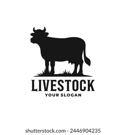 Cow farm livestock logo vector. EPS 10 editable vector