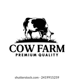 Cow farm logo design vector