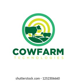 cow farm logo designs tech