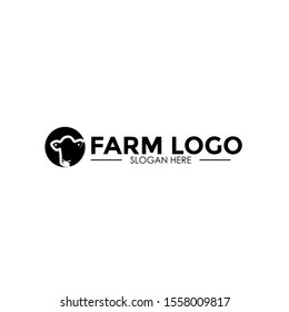 Cow Farm logo icon, Farm Logo design vector template