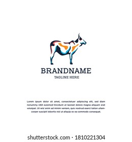 Cow farm logo icon design template premium vector