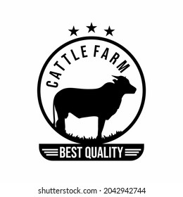 Cow farm logo, quality cattle farm