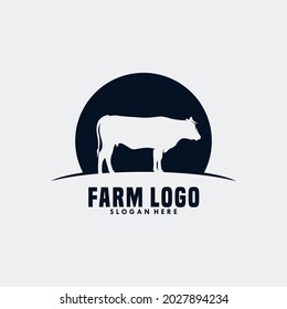 cow farm logo vector illustration