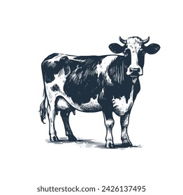 The cow of farm. Vector illustration.