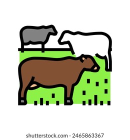 cow farmer color icon vector. cow farmer sign. isolated symbol illustration