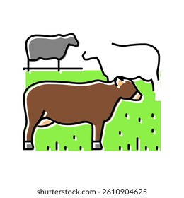 cow farmer color icon vector. cow farmer sign. isolated symbol illustration