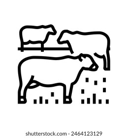 cow farmer line icon vector. cow farmer sign. isolated contour symbol black illustration