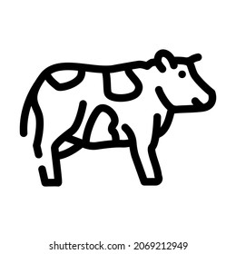 cow farmland animal line icon vector. cow farmland animal sign. isolated contour symbol black illustration