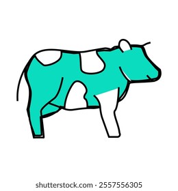 cow farmland animal line icon vector. cow farmland animal sign. isolated symbol illustration