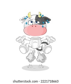 the cow fart jumping illustration. character vector