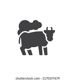 Cow fart vector icon. filled flat sign for mobile concept and web design. Animal methane emissions glyph icon. Symbol, logo illustration. Vector graphics