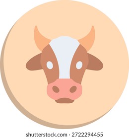 Ícone de Estilo de Círculo Plano de Vaca