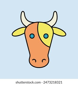 Cow flat icon. Animal head. Farm sign. Graph symbol for your web site design, logo, app, UI. Vector illustration