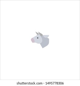 Cow flat icon design. vector illustration. 