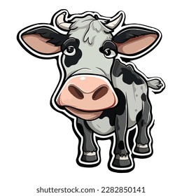 Cow Flat Icon Isolated On White Background