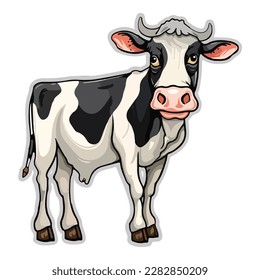 Cow Flat Icon Isolated On White Background