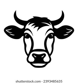 Cow Flat Icon Isolated On White Background