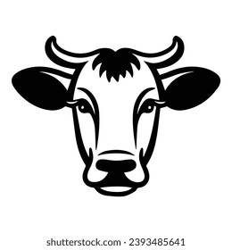 Cow Flat Icon Isolated On White Background