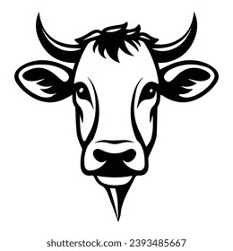 Cow Flat Icon Isolated On White Background