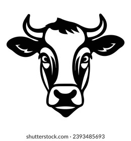 Cow Flat Icon Isolated On White Background