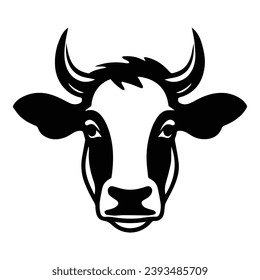 Cow Flat Icon Isolated On White Background