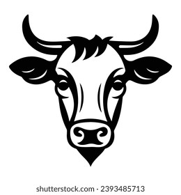 Cow Flat Icon Isolated On White Background