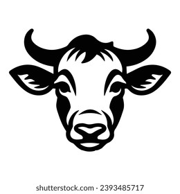 Cow Flat Icon Isolated On White Background