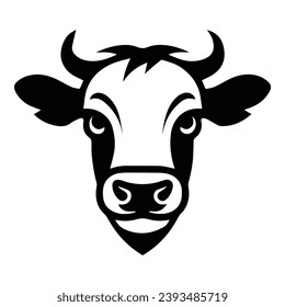 Icono plano de vaca aislado en fondo blanco