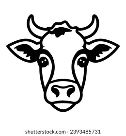 Cow Flat Icon Isolated On White Background