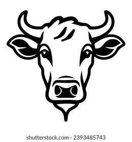 Cow Flat Icon Isolated On White Background
