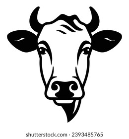 Cow Flat Icon Isolated On White Background