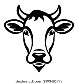 Cow Flat Icon Isolated On White Background
