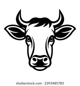 Icono plano de vaca aislado en fondo blanco
