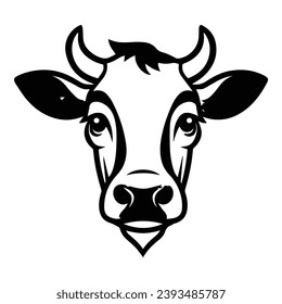 Cow Flat Icon Isolated On White Background