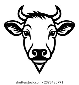 Cow Flat Icon Isolated On White Background