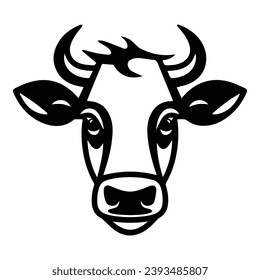 Cow Flat Icon Isolated On White Background
