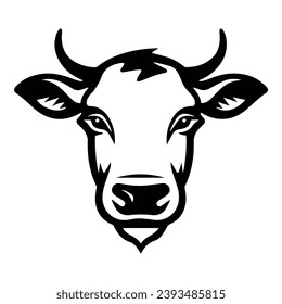 Icono plano de vaca aislado en fondo blanco