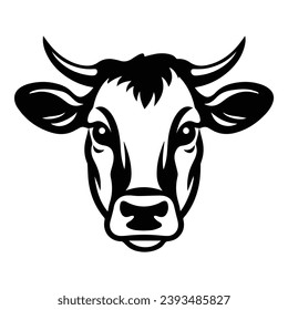 Cow Flat Icon Isolated On White Background