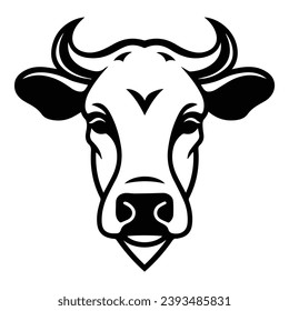 Cow Flat Icon Isolated On White Background