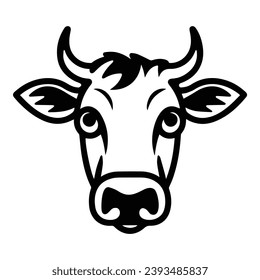 Cow Flat Icon Isolated On White Background