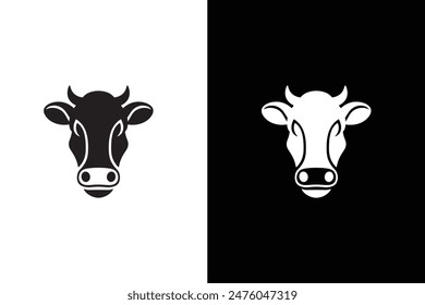 Cow Flat Icon Isolated On White black Background