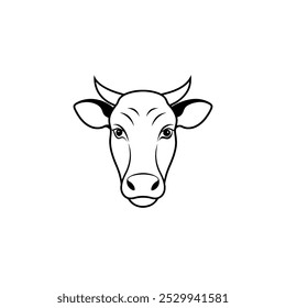 Cow Flat Icon Isolated On White Background
