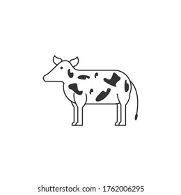 Cow flat icon. Single high quality outline symbol of animal for web design or mobile app
