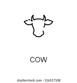 Cow flat icon  Single high quality outline symbol animal for web design mobile app  Thin line signs cow for design logo  visit card  etc  Outline pictogram cow