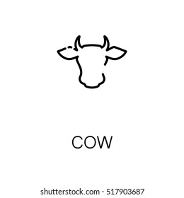 Cow flat icon. Single high quality outline symbol of animal for web design or mobile app. Thin line signs of cow for design logo, visit card, etc. 
